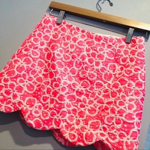 Lily Pulitzer bright pink and white mini skirt